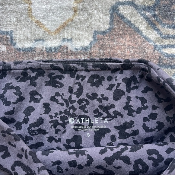 Athleta Elation Leopard Tights Gray Leggings high rise - Picture 3 of 4